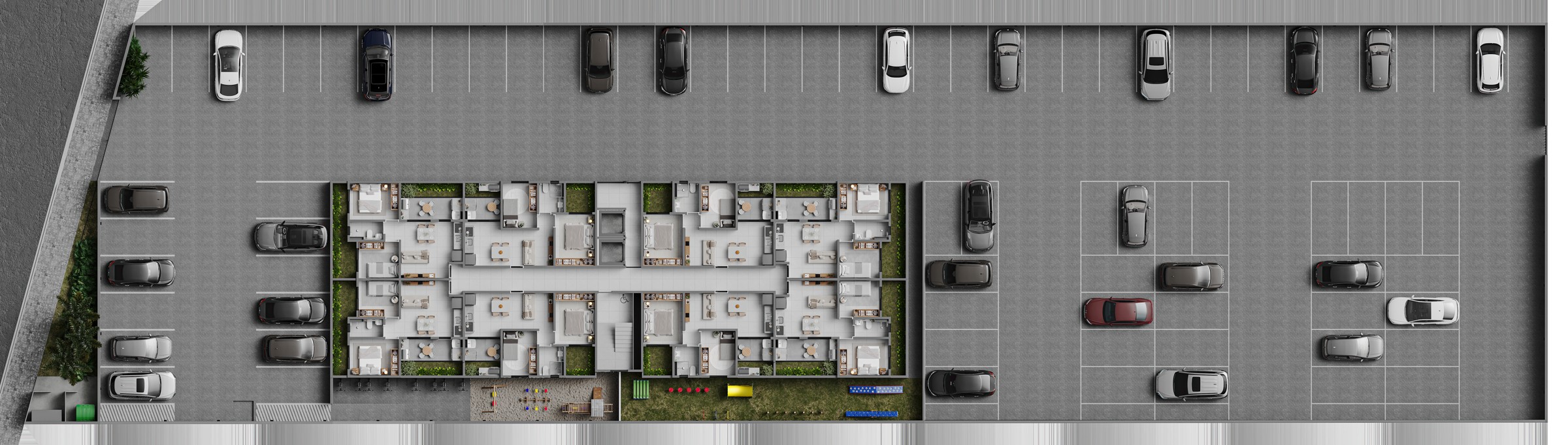 Implantação térreo - Parque das Hortênsias